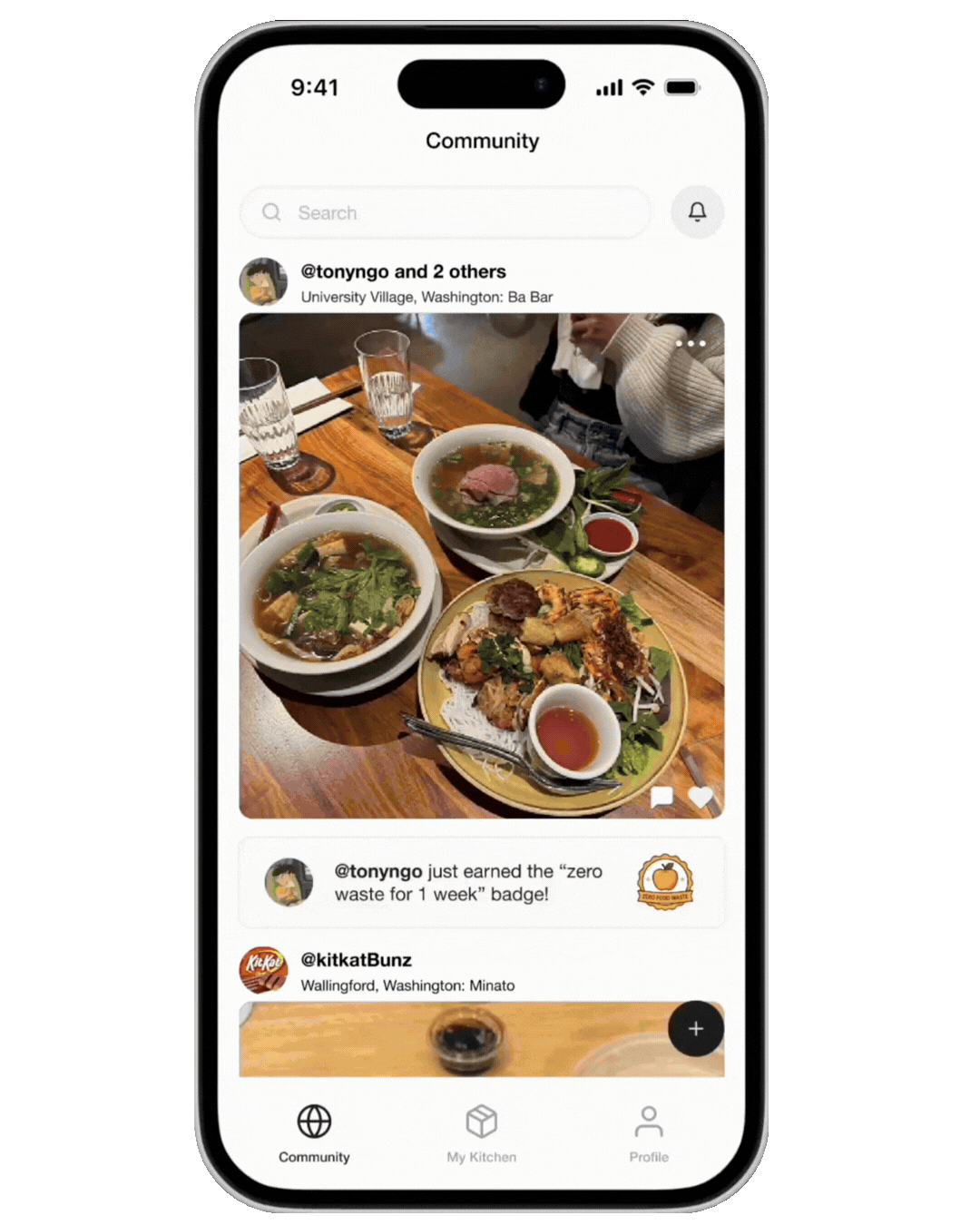 Nomo before and after meal posting flow